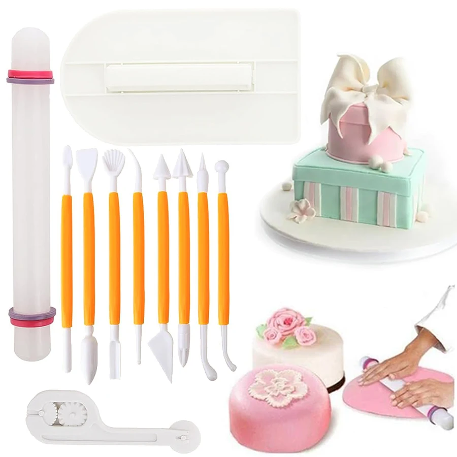 Fondant Smoother Set - 11pcs Fondant Tools Set Cake Decorating