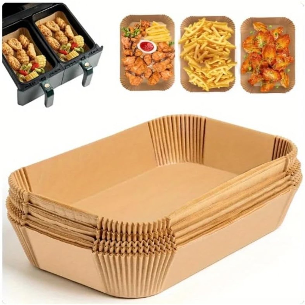 Kitchen Baking Paper - 50/100pcs Disposable Air Fryer Paper Rectangle