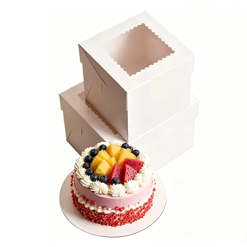 Kitchen Baking Tools - 2/4/6PCS White Bakery Boxes with Window