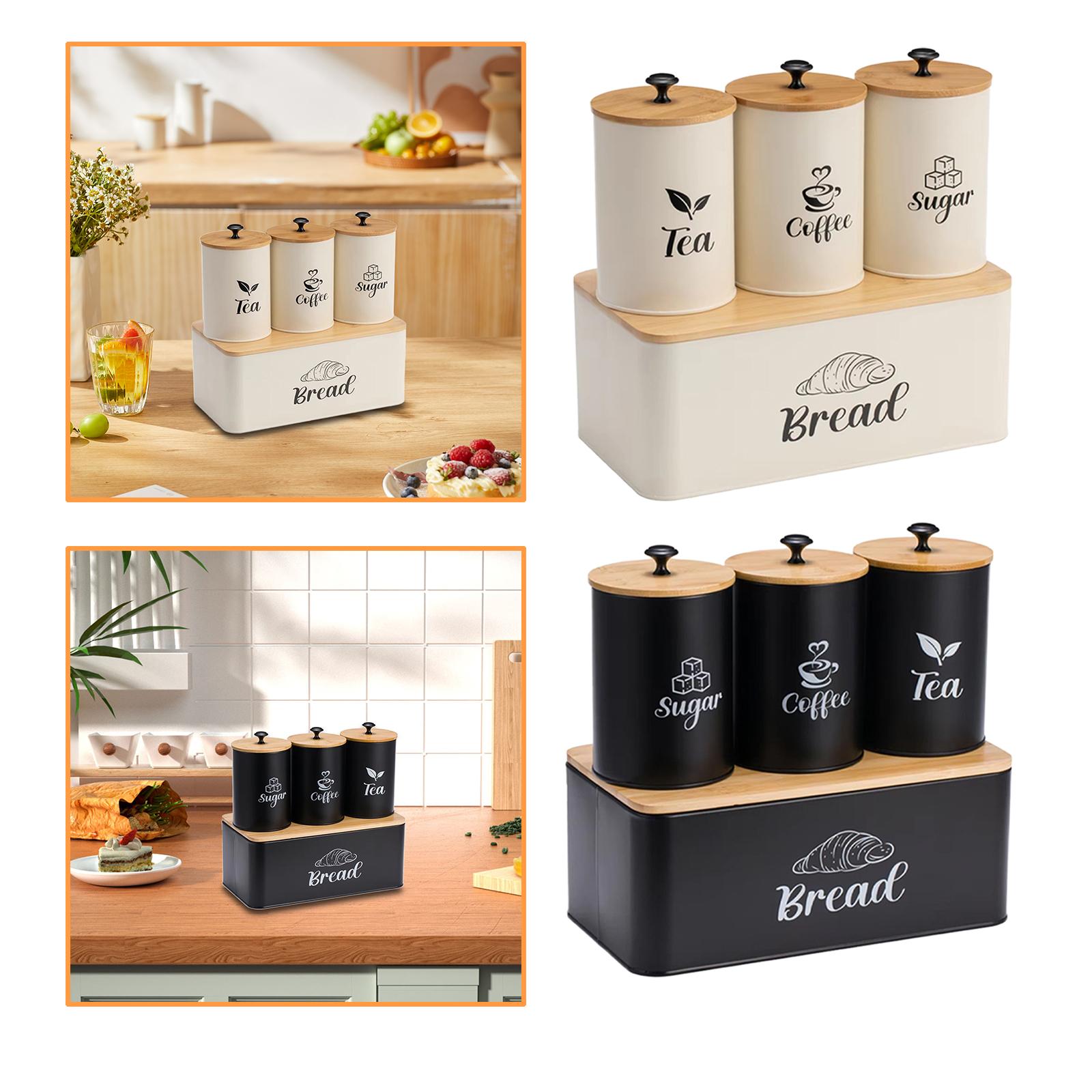 Kitchen Baking Canisters - Kitchen Canisters Set Countertop Bread Box