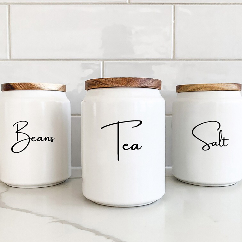Kitchen Baking Canisters - Kitchen Organization Canister Jar Labels Sticker