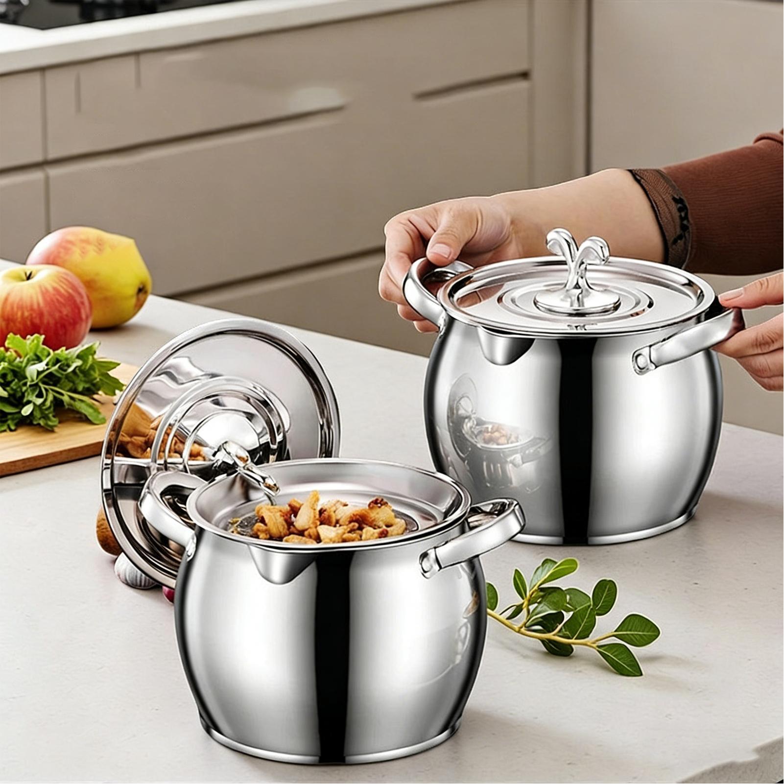 Kitchen Baking Canisters - Grease Container for Kitchen Stainless Steel