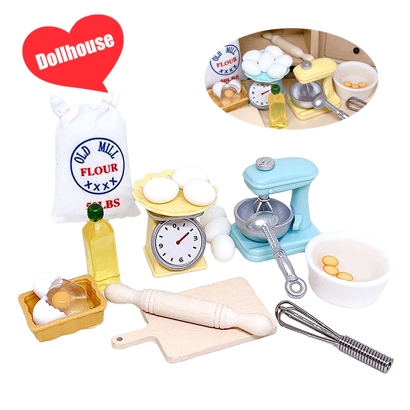 Kitchen Baking Tools - 1Set 1:12 Dollhouse Miniature Flour Egg