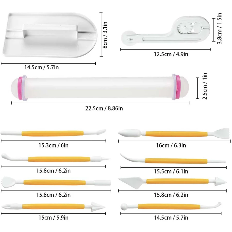11pcs Fondant Tools Set Cake D - Fondant Smoother Set ulasan dan harga