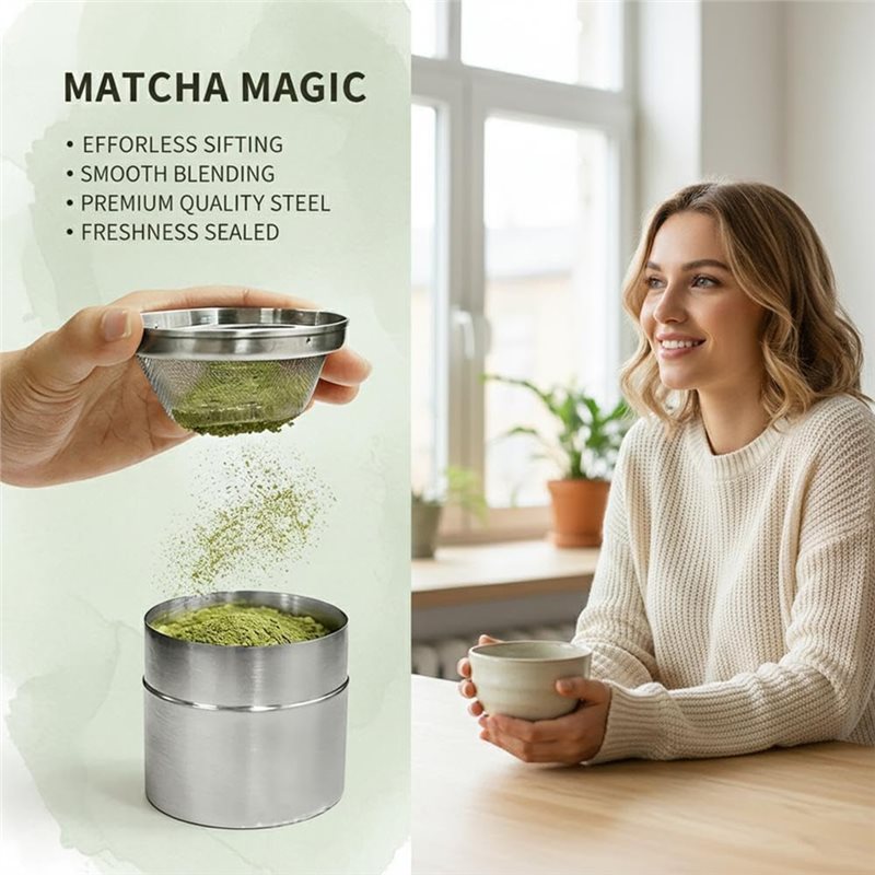 A25F-Stainless Steel Matcha Po - Kitchen Baking Canisters ulasan dan harga