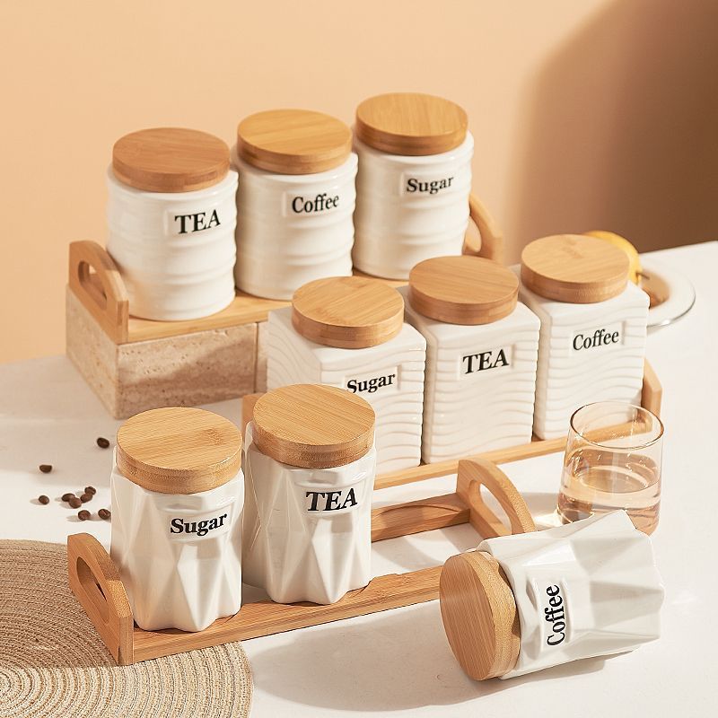 3PCS Ceramic Storage Jars Set  - Kitchen Baking Canisters ulasan dan harga
