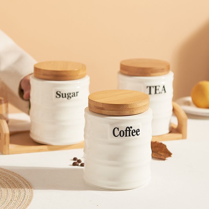 3PCS Ceramic Storage Jars Set  - Kitchen Baking Canisters ulasan dan harga