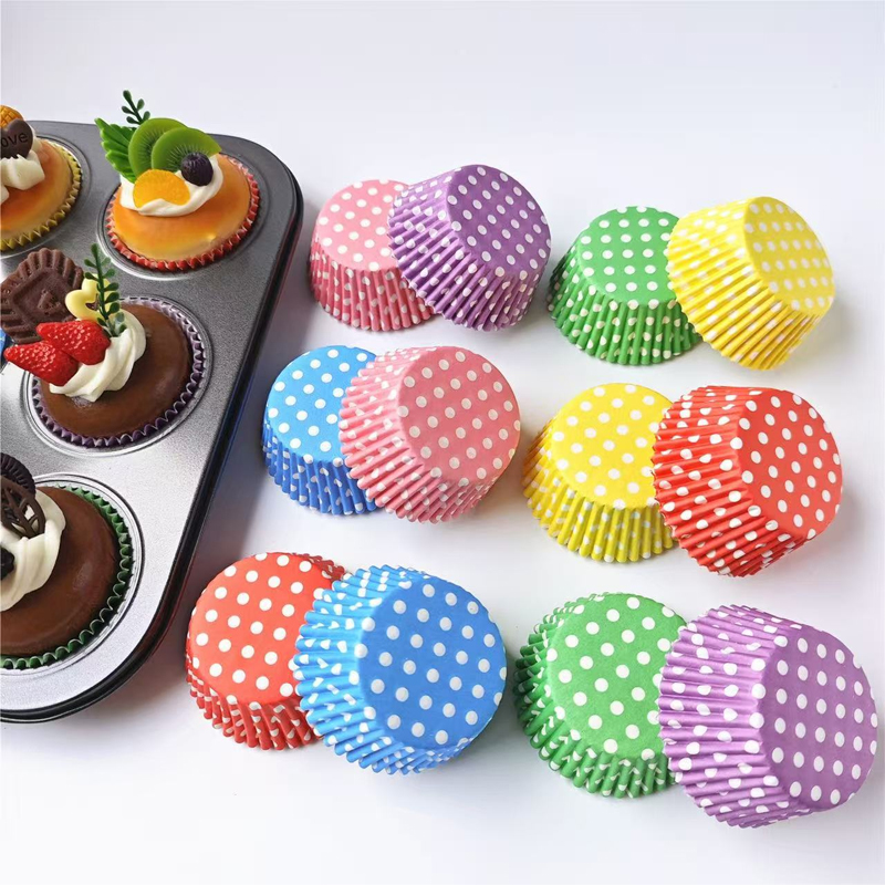 100Pcs Polka Dot Cake Paper Li - Kitchen Baking Paper ulasan dan harga