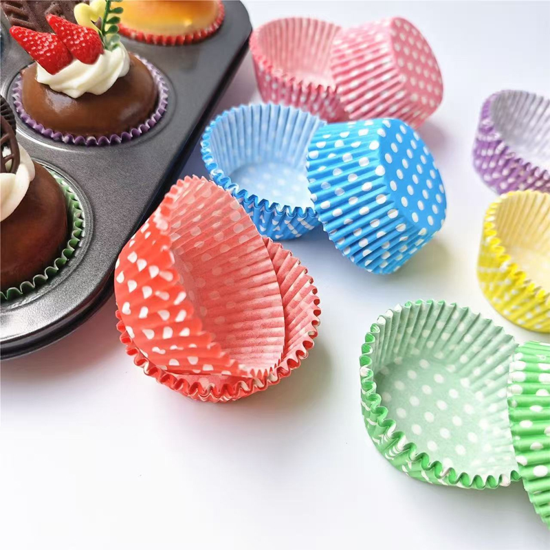 100Pcs Polka Dot Cake Paper Li - Kitchen Baking Paper ulasan dan harga