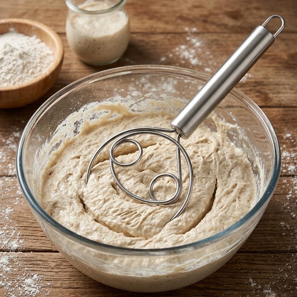 Dough Whisk Bread Mixer Stainl - Kitchen Baking Blender ulasan dan harga