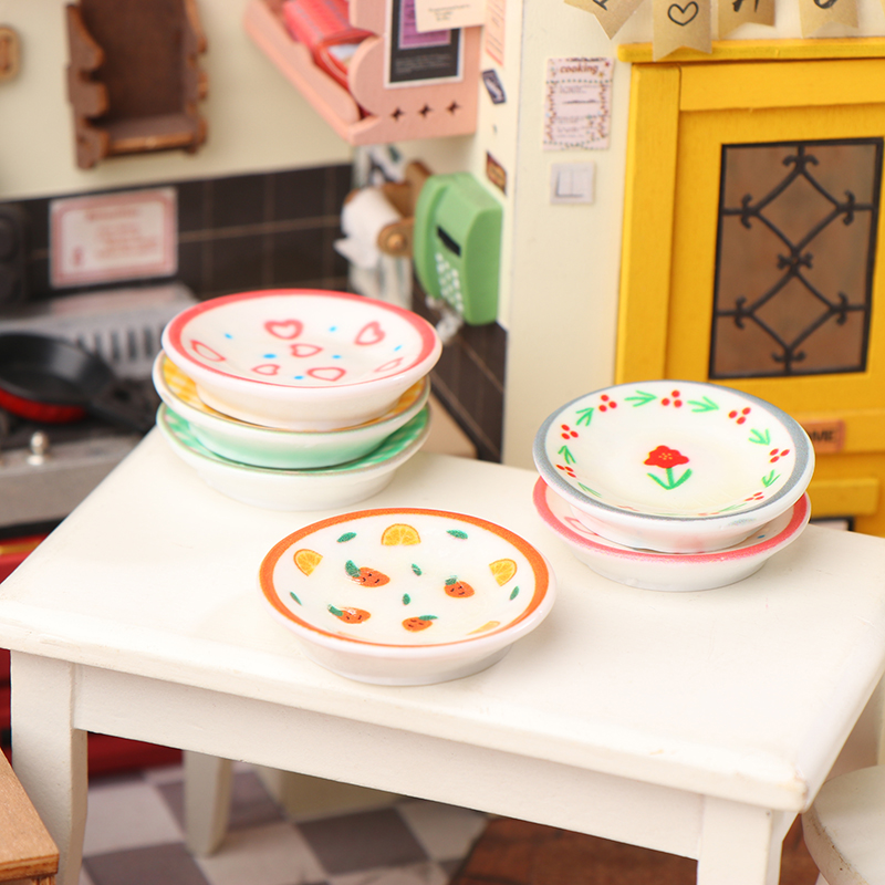 5Pcs 1/12 Dollhouse Mini Plate - Miniature Baking Kitchen ulasan dan harga
