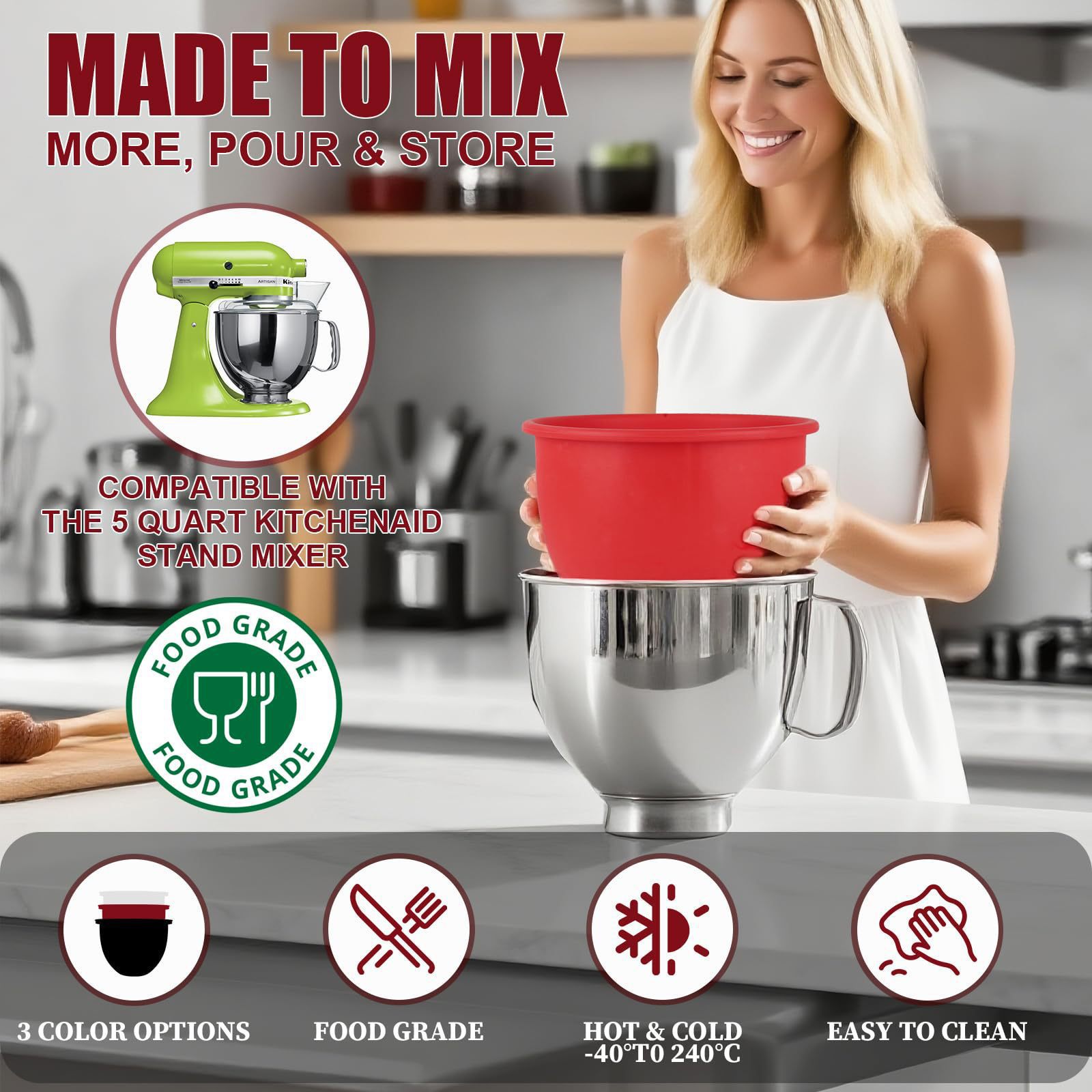 24cm Silicone Blender Anti-Spl - Kitchen Baking Blender ulasan dan harga