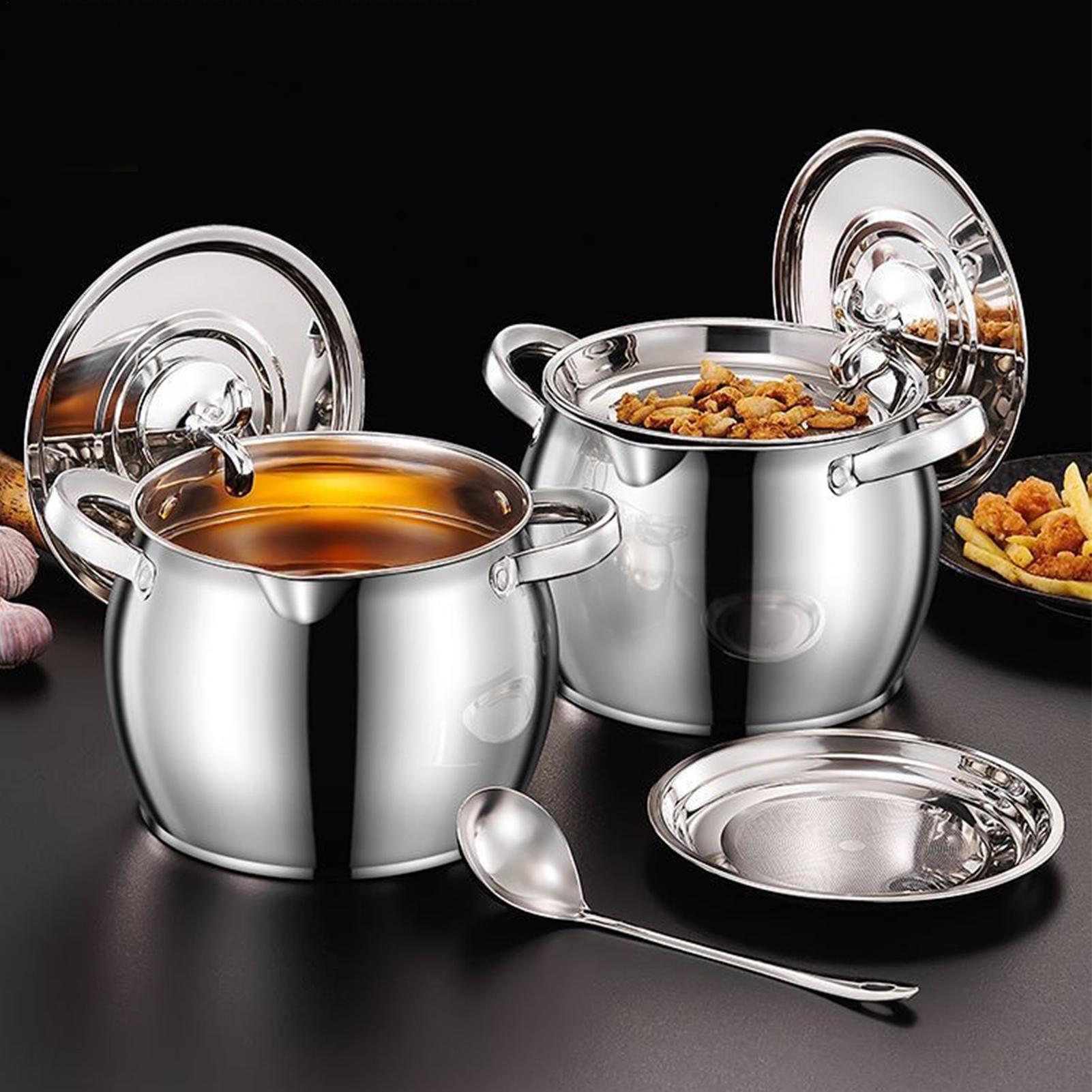 Grease Container Stainless Ste - Kitchen Baking Canisters ulasan dan harga