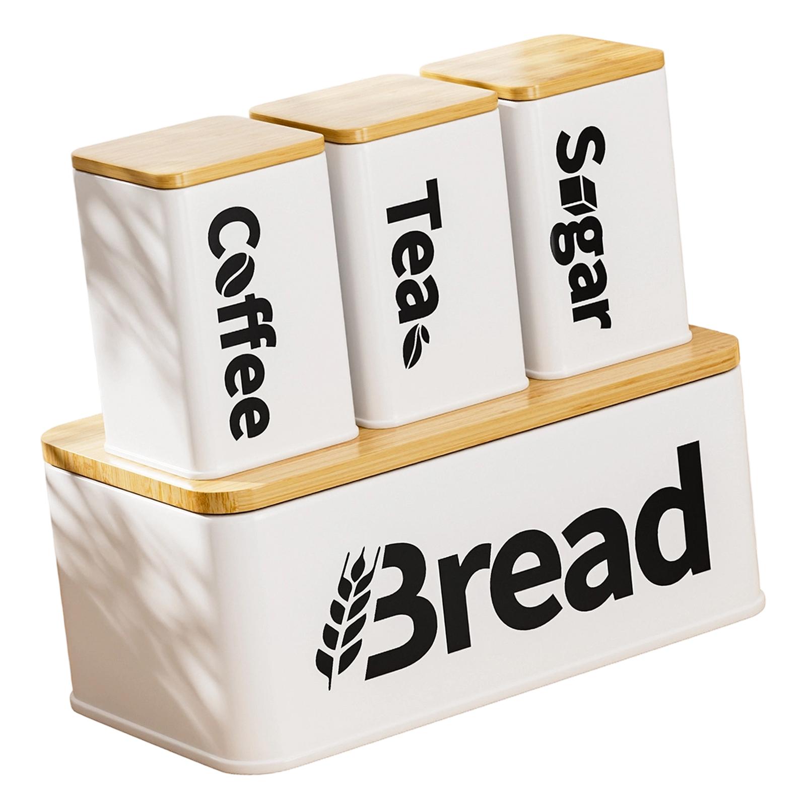Iron Bamboo Bread Storage Bin  - Kitchen Baking Canisters ulasan dan harga