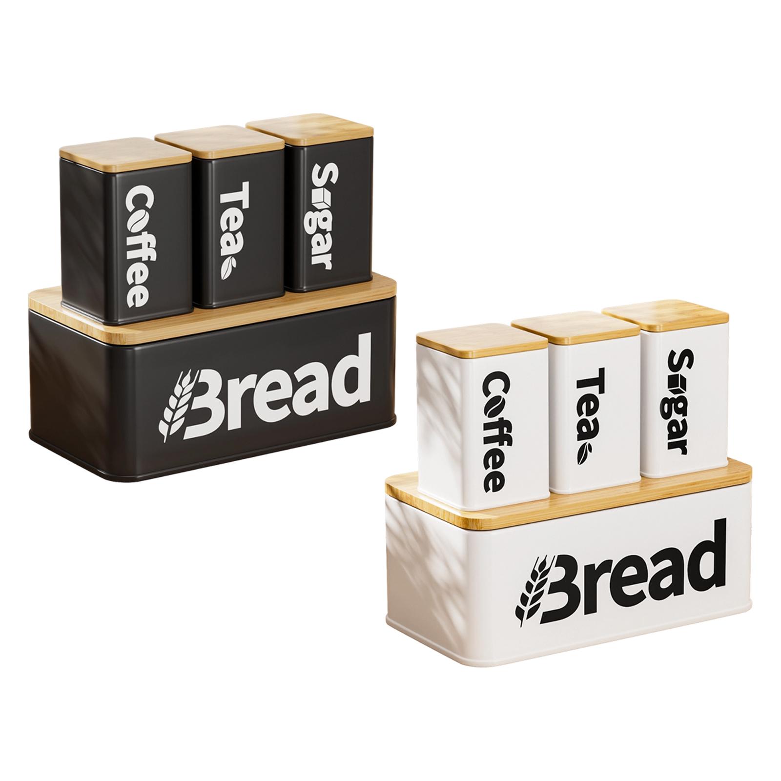 Iron Bamboo Bread Storage Bin  - Kitchen Baking Canisters ulasan dan harga