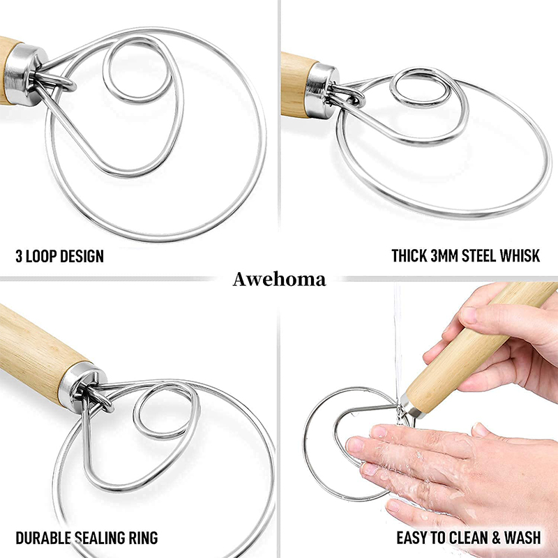 Large Hand Danish Dough Whisk  - Kitchen Baking Blender ulasan dan harga