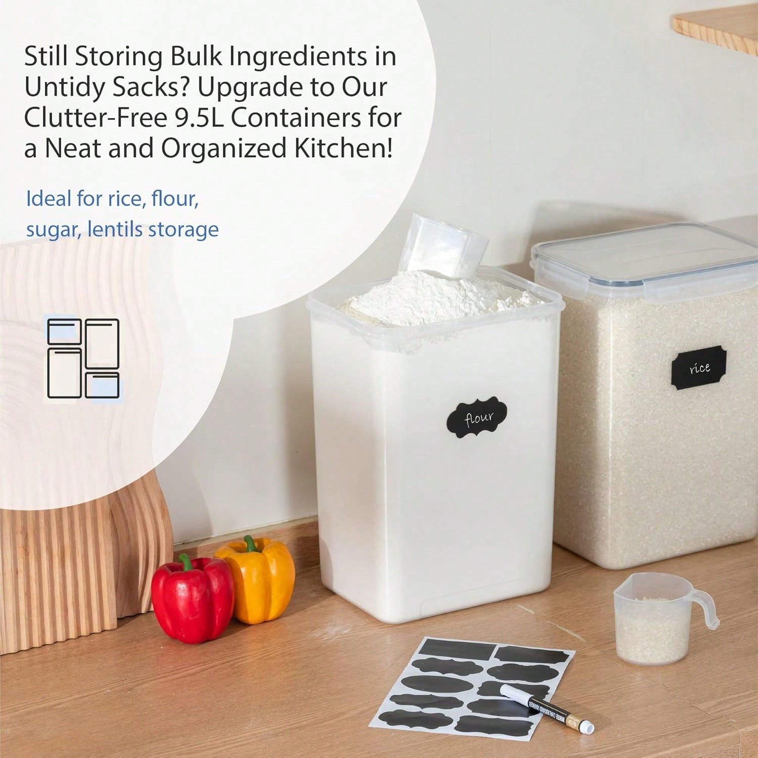 Extra Large Airtight Food Stor - Kitchen Baking Canisters ulasan dan harga