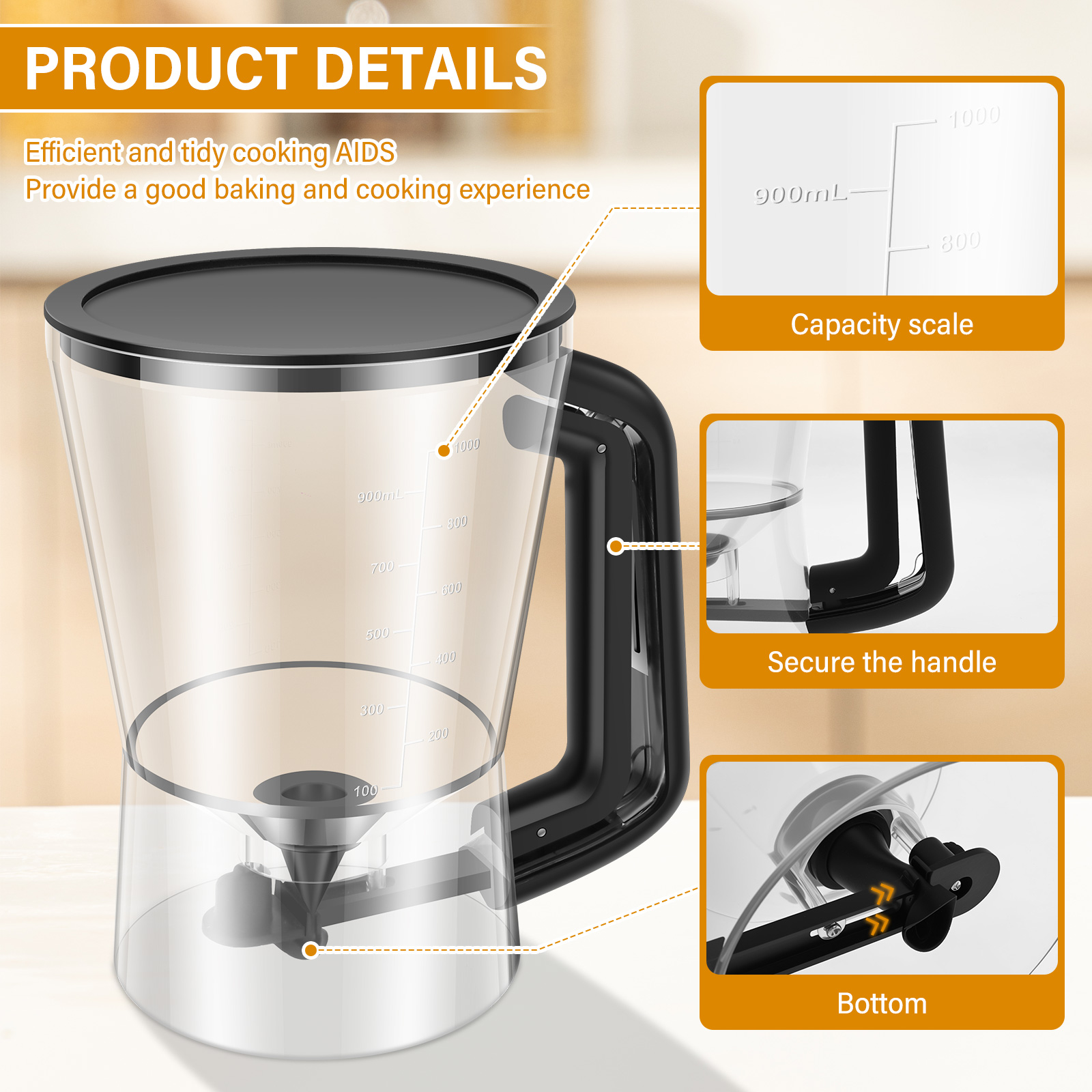900/1000ml Pancake Batter Disp - Kitchen Baking Blender ulasan dan harga