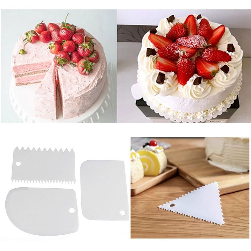 Plastic Cake Scraper Set Bakin - Fondant Smoother Set ulasan dan harga
