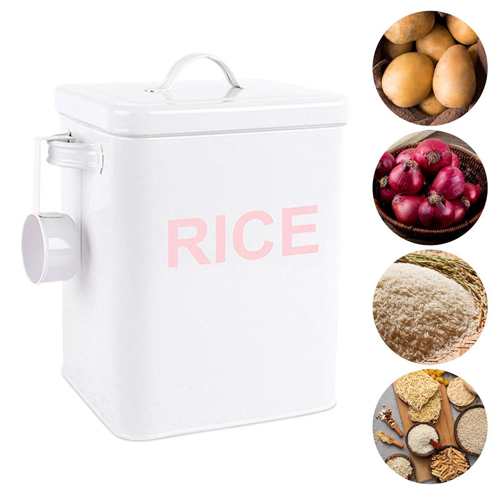 Airtight Rice Canister Iron St - Kitchen Baking Canisters ulasan dan harga