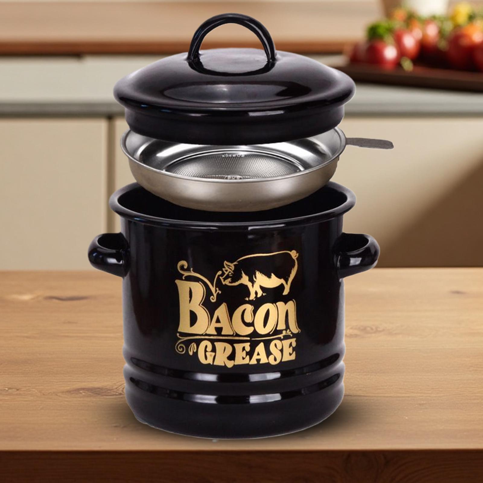 Bacon Grease Container 1200ml  - Kitchen Baking Canisters ulasan dan harga