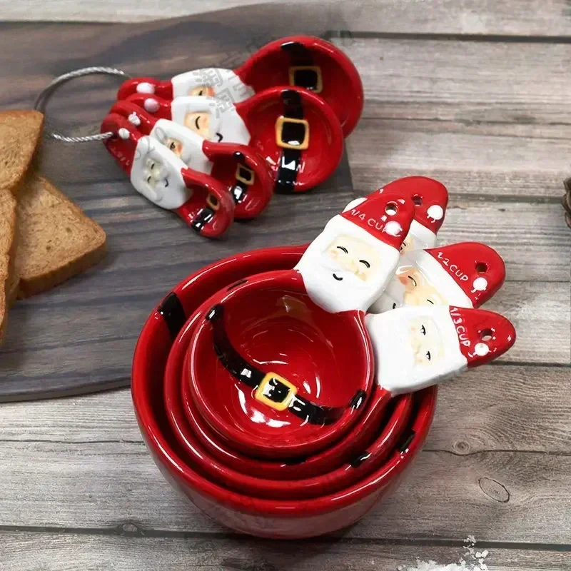 4pcs Christmas Measuring Spoon - Kitchen Baking Gifts ulasan dan harga