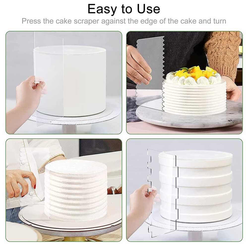 4/6 Pcs Acrylic Cake Decoratin - Fondant Smoother Set ulasan dan harga