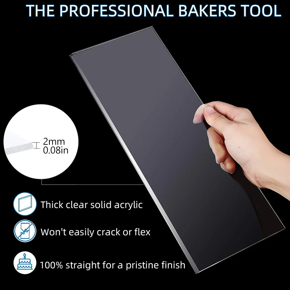 4 Sizes Acrylic Cake Scraper C - Fondant Smoother Set ulasan dan harga