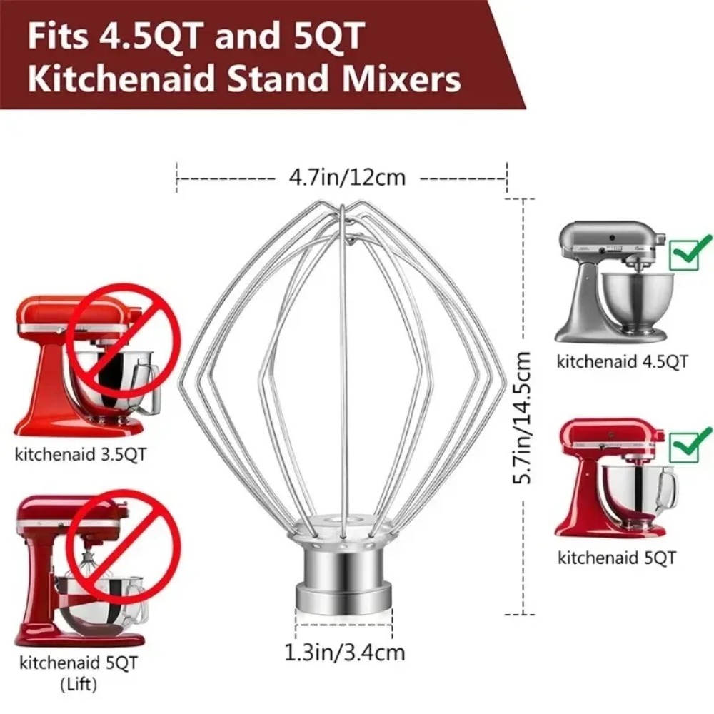 6 Wire Steel Whisk Whip for Ki - Kitchenaid Baking Set ulasan dan harga