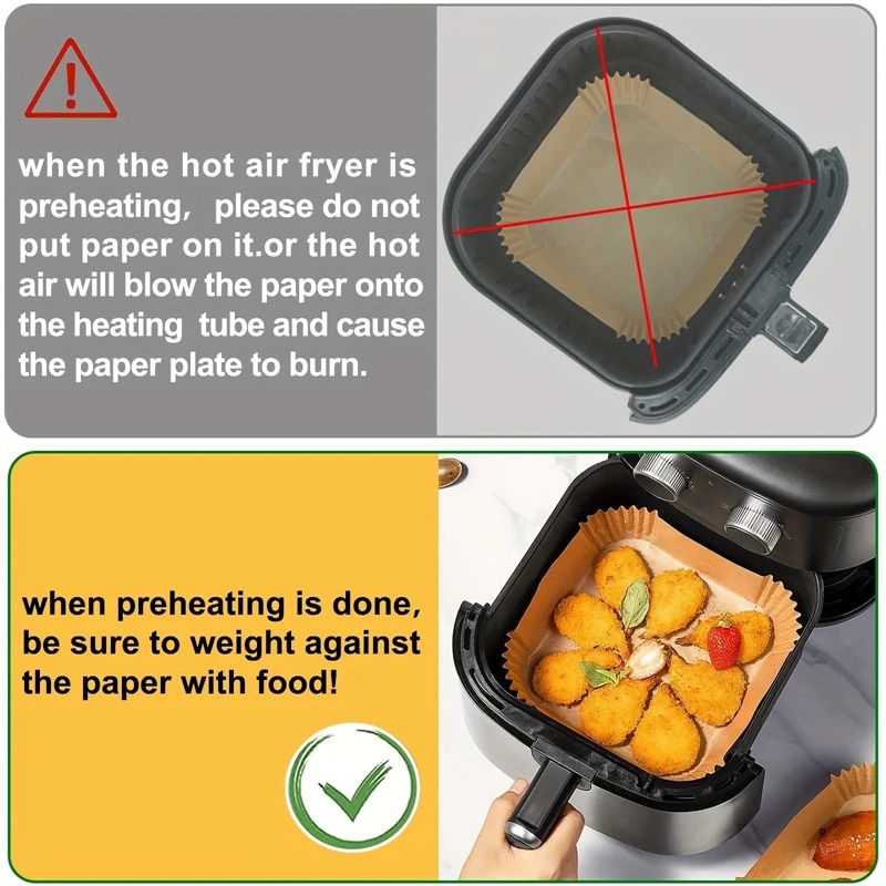 Air Fryer Paper Liners Disposa - Kitchen Baking Paper ulasan dan harga